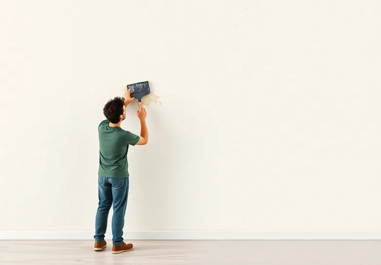 Application d'un enduit décoratif à la lisseuse sur un mur
